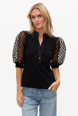 Colette Mixed Media Polka Dot Top