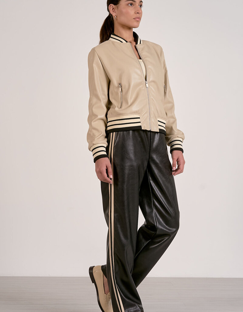 Faux Leather Track Pant