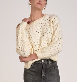 Wide Neck Open Knit Sweater