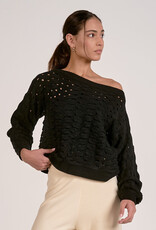 Wide Neck Open Knit Sweater