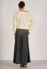 Wide Neck Open Knit Sweater