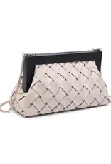 Jamie  Woven Wooden Frame Clutch
