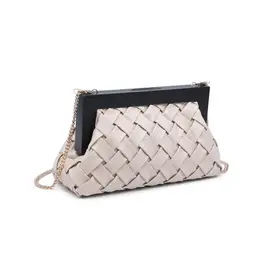 Jamie  Woven Wooden Frame Clutch