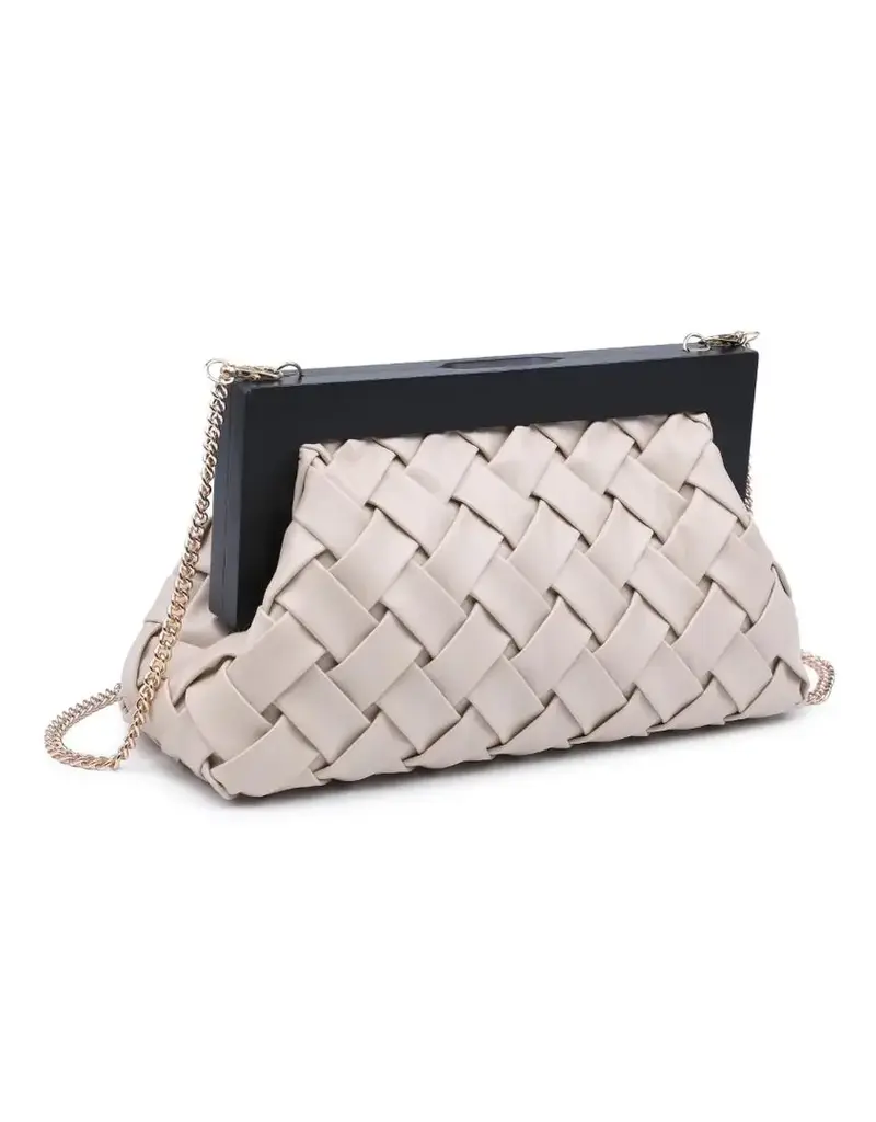Jamie  Woven Wooden Frame Clutch
