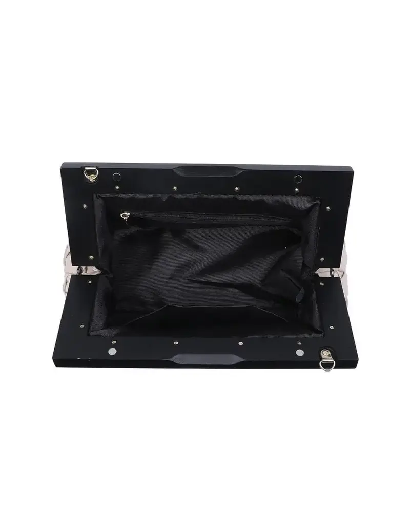 Jamie  Woven Wooden Frame Clutch