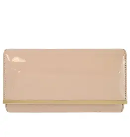 Faux Patent Glossy Clutch