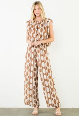 THML Clothing Circle Print Bubble Top