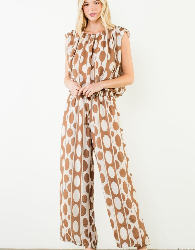 THML Clothing Circle Print Bubble Top