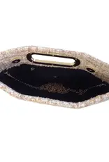 Top Handle Weaved Fabric Clutch