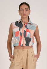 Sleeveless Collared Crop Top