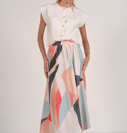 Abstract Print Midi Skirt
