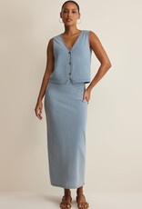 Gail Jersey Denim Midi Skirt