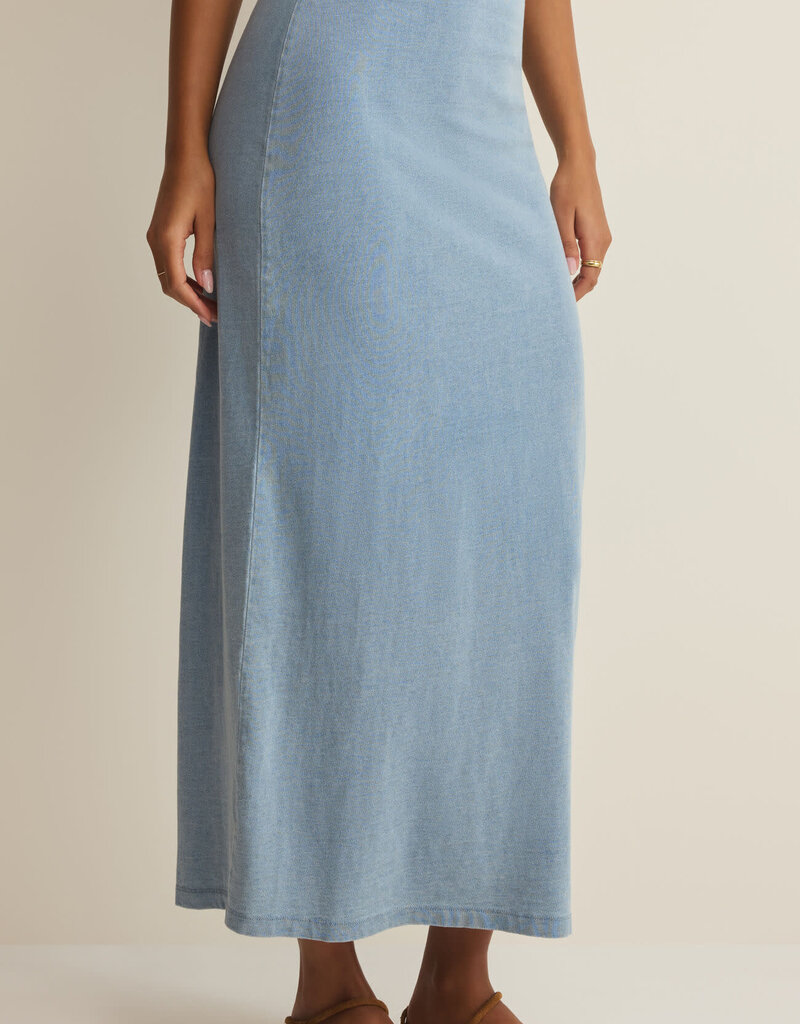 Gail Jersey Denim Midi Skirt