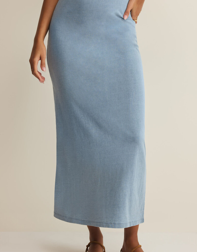 Gail Jersey Denim Midi Skirt