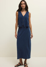 Gail Jersey Denim Midi Skirt