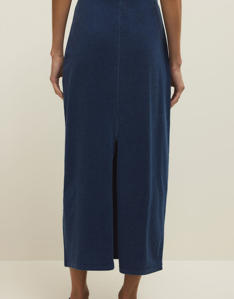 Gail Jersey Denim Midi Skirt