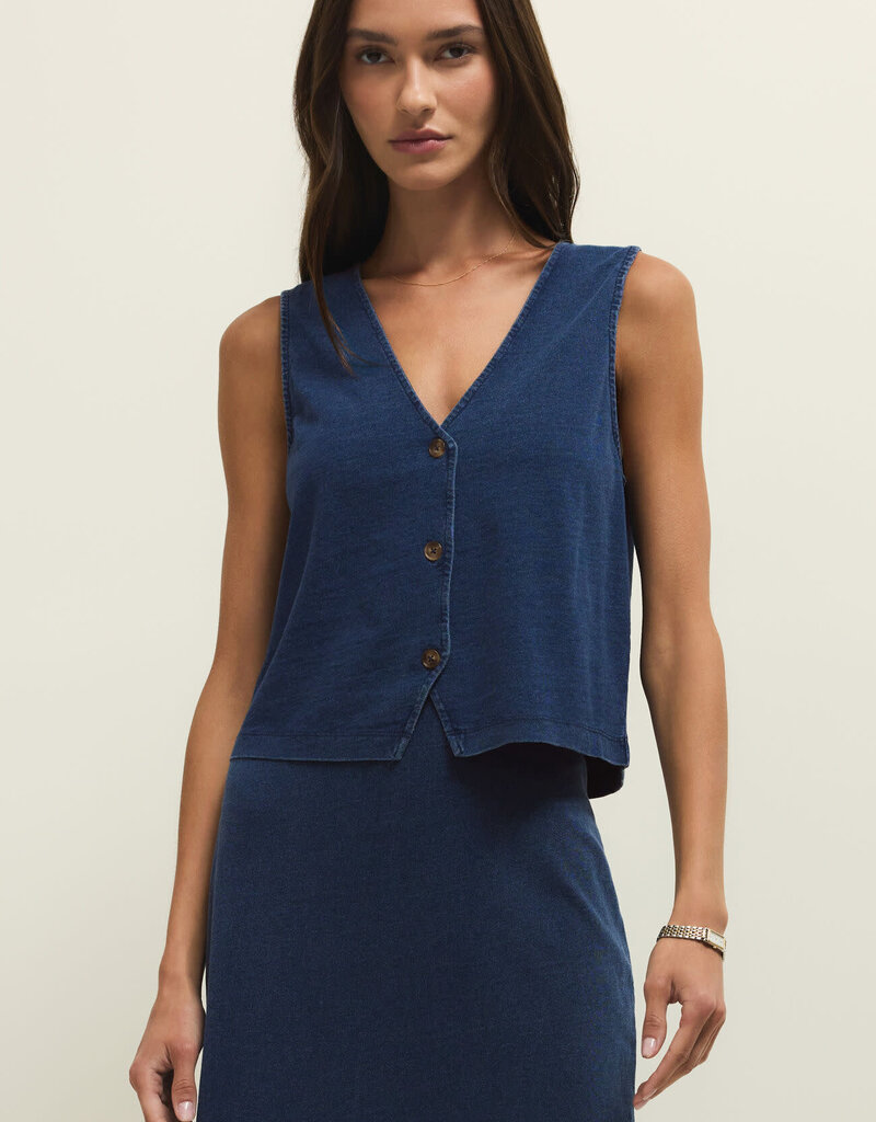 Noelle Jersey Denim Top