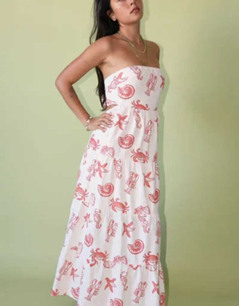 Strapless Seashell Maxi Dress