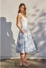 Coastal Print Midi Skirt