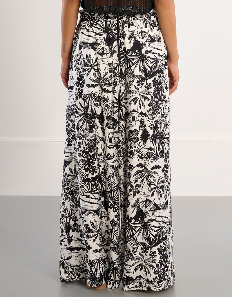 Hawaiian Print Wide Leg Pant