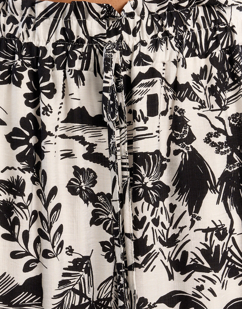 Hawaiian Print Wide Leg Pant