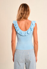 Ruffled Neck Tank Top