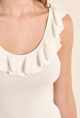 Ruffled Neck Tank Top
