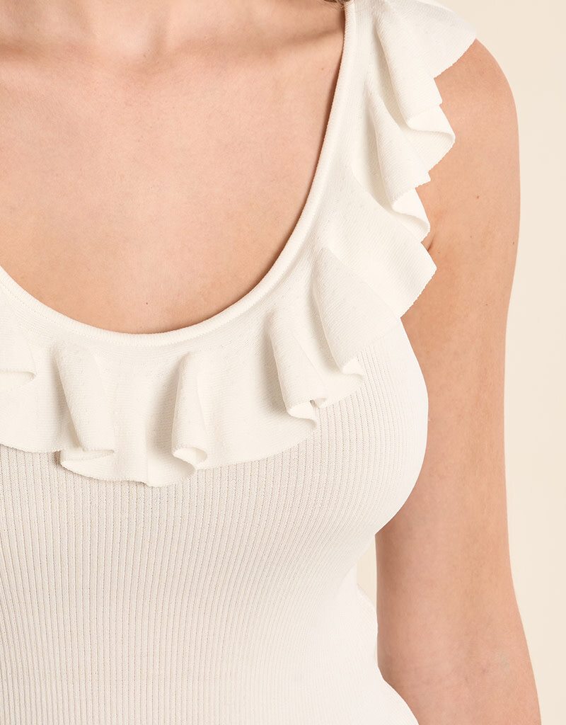 Ruffled Neck Tank Top