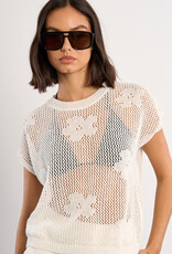 Open Knit Floral Sweater