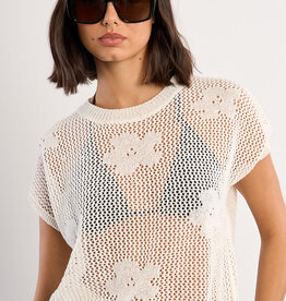 Open Knit Floral Sweater