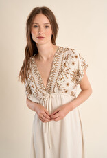 Embroidered Monkey Maxi Dress