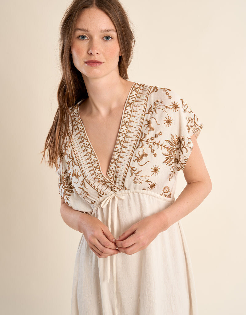 Embroidered Monkey Maxi Dress