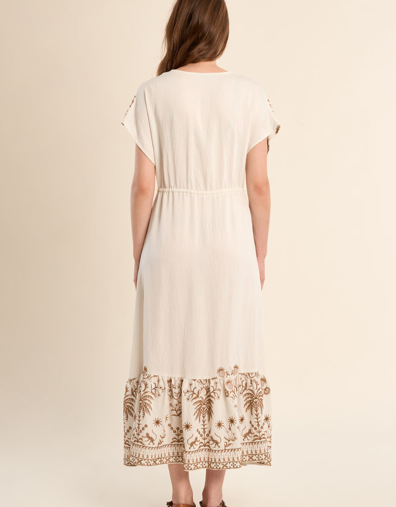 Embroidered Monkey Maxi Dress