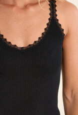 Knit Tank Top w/ Lace Trim