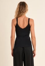 Knit Tank Top w/ Lace Trim