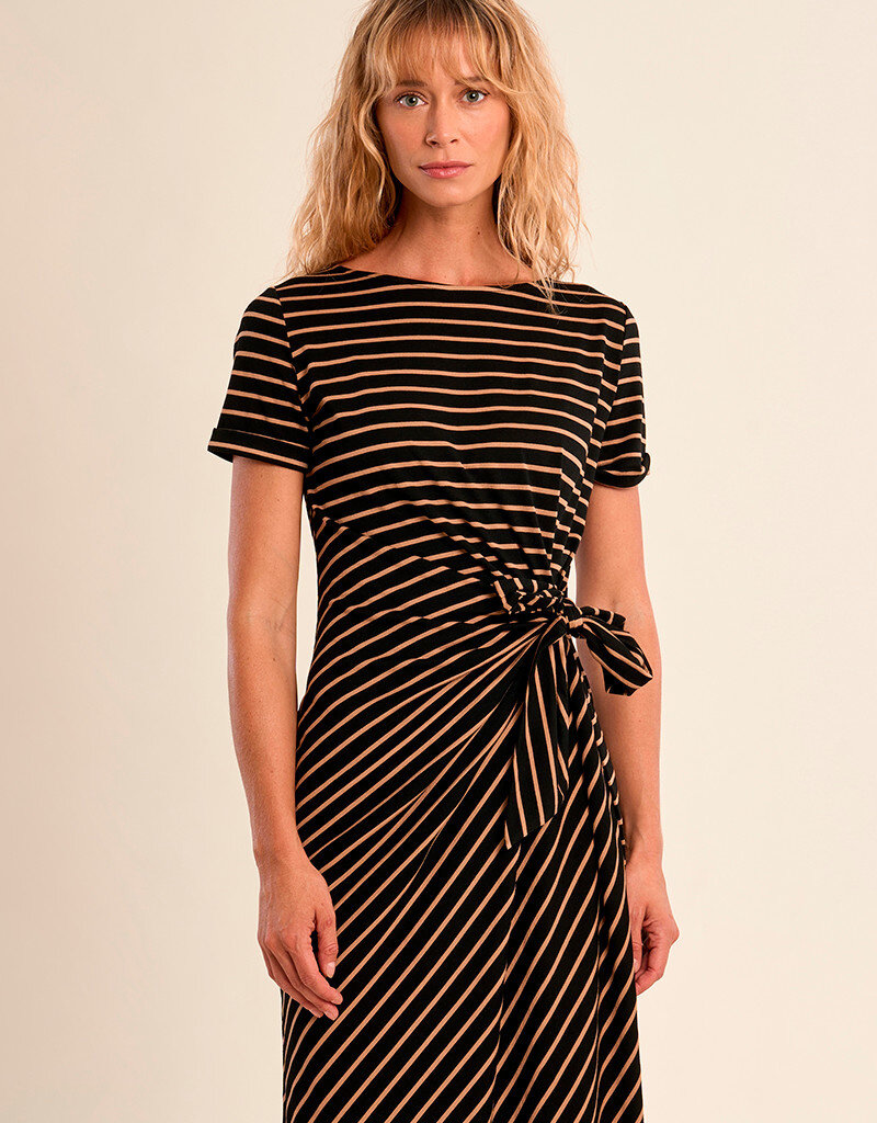 Striped Knotted Knit Dress