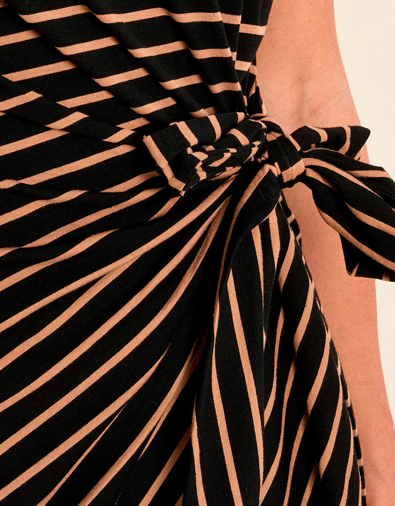 Striped Knotted Knit Dress