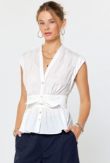 Cap Sleeve Top w/ Front Bow Tie Detail