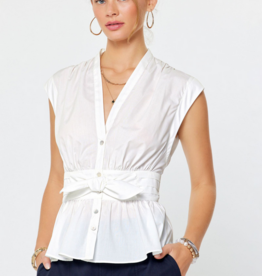 Cap Sleeve Top w/ Front Bow Tie Detail