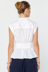 Cap Sleeve Top w/ Front Bow Tie Detail