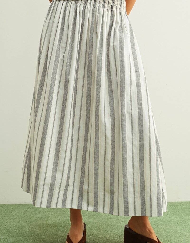 Striped Smock Waist Maxi Skirt