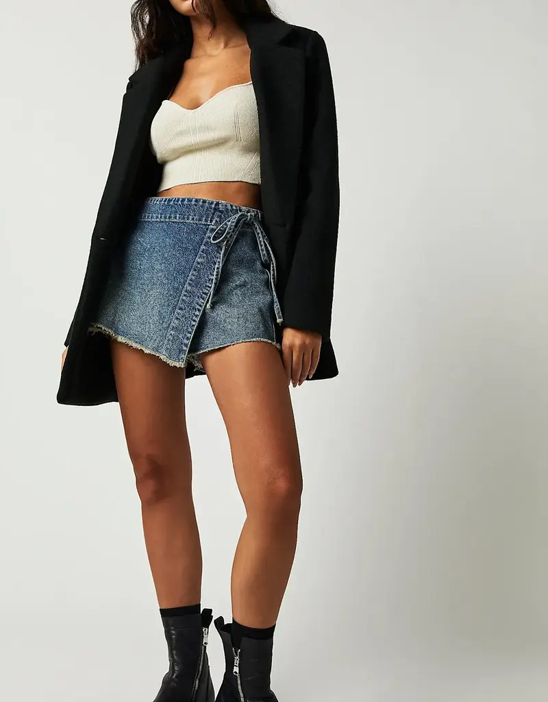 Free People Emmy Denim Skort