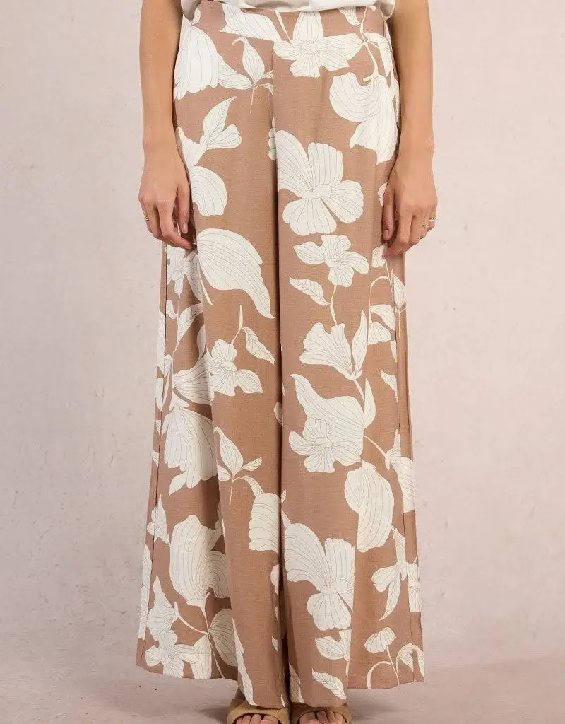Wide Leg Floral Print Pant