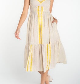 Striped SL Midi Dress