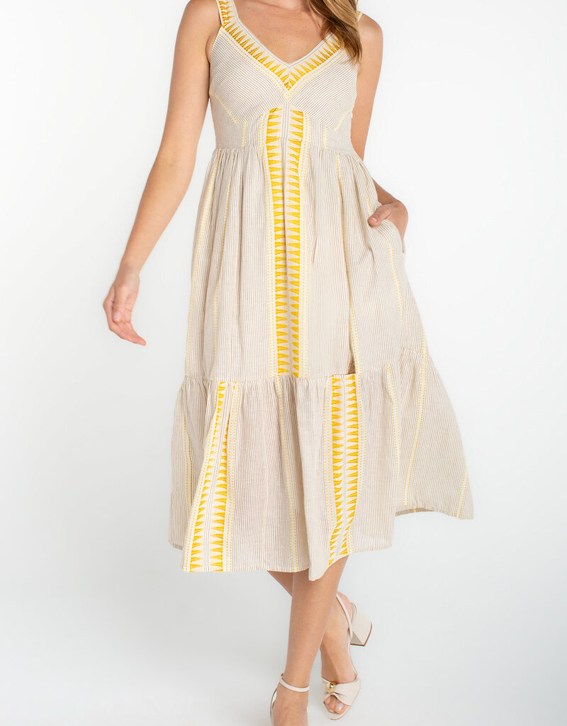Striped SL Midi Dress