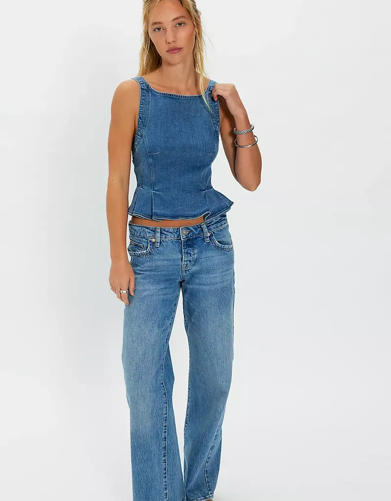 Free People Sunfaded Denim Top