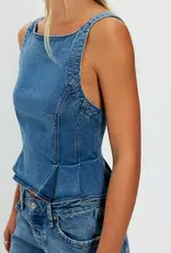 Free People Sunfaded Denim Top
