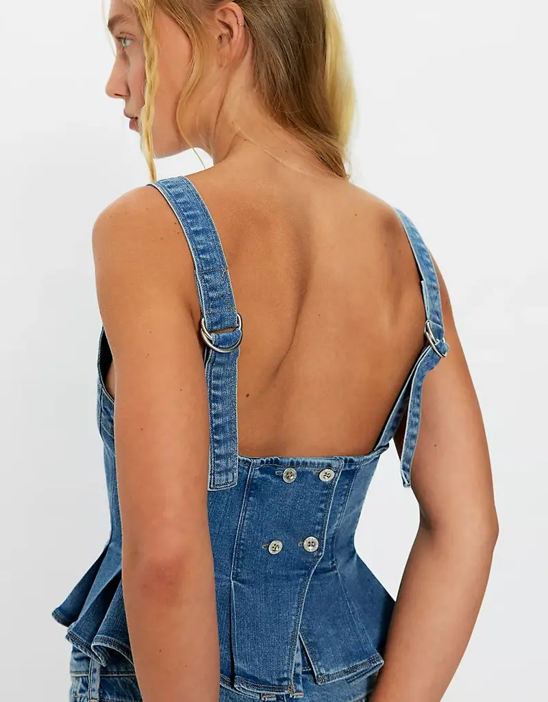 Free People Sunfaded Denim Top