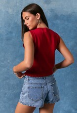 Flag Sweater Crop Top