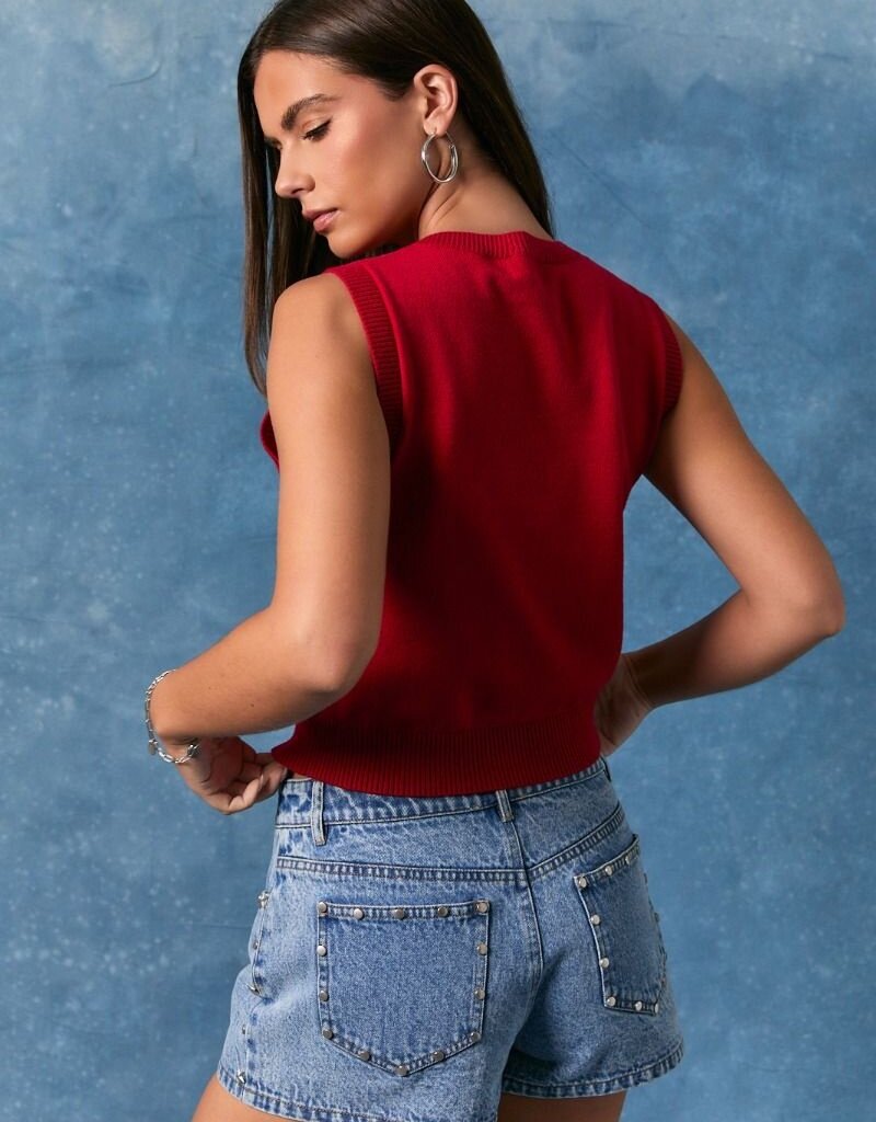 Flag Sweater Crop Top
